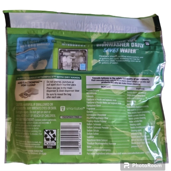 Cascade Action Pacs Dishwasher Detergent 4 Pks x 6 - 24 Pacs - Picture 3 of 5